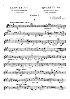 String Quartet No.8, Op.59: partes by Nikolai Myaskovsky
