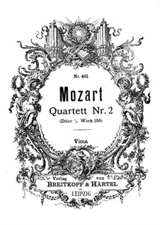 String Quartet No.2 in D Major, K.155: parte viola by Wolfgang Amadeus Mozart