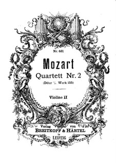 String Quartet No.2 in D Major, K.155: violino parte II by Wolfgang Amadeus Mozart