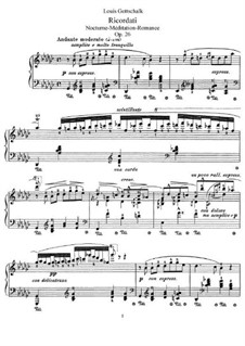 Ricordati, Op.26: Para Piano by Louis Moreau Gottschalk