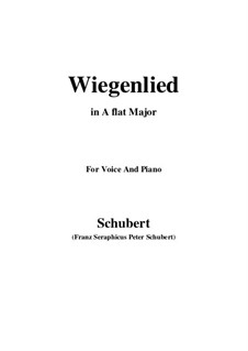 Wiegenlied (Cradle Song), D.498 Op.98 No.2: para voz e piano (A flat maior) by Franz Schubert