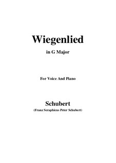Wiegenlied (Cradle Song), D.498 Op.98 No.2: Para voz e piano (G maior) by Franz Schubert