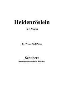 Heidenröslein (Little Hedge Rose), D.257 Op.3 No.3: For voice and piano (E Major) by Franz Schubert