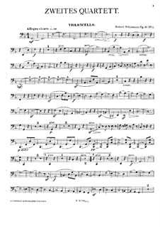 Three String Quartets, Op.41: Quartet No.2 – cello part by Robert Schumann