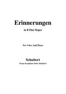 Erinnerungen (Memories), D.98: para voz e piano em B flat Maior) by Franz Schubert