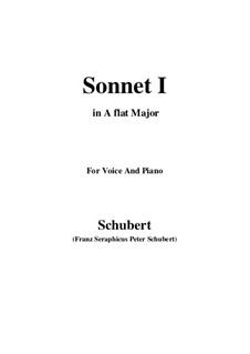 Sonnet No.1 in B Flat Major, D.628: para voz e piano (A flat maior) by Franz Schubert