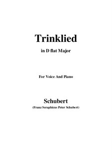 Trinklied (Drinking Song), D.148 Op.131 No.2: D flat Major by Franz Schubert