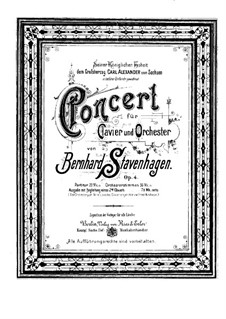 Piano Concerto No.1 in B Minor, Op.4: Versão para dois pianos de quatro mãos by Bernhard Stavenhagen