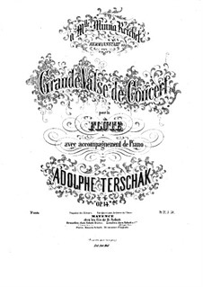 Grande valse de concert for Flute and Piano, Op.14: Score by Adolf Terschak