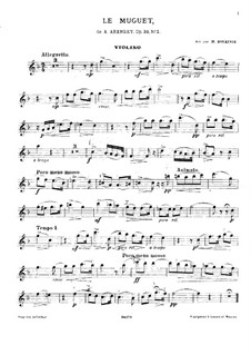 Six Romances, Op.38: No.2 Le muguet, for piano trio – violin part by Anton Arensky