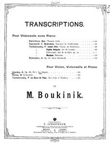 Six Romances, Op.38: No.2 Le muguet, for piano trio by Anton Arensky