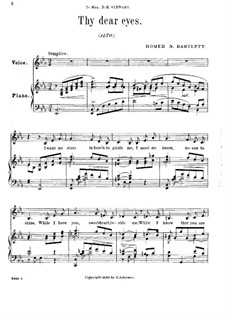 Thy Dear Eyes: Para alto e piano by Homer Newton Bartlett