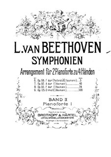 Symphonies No.6-9, Op.68, 92, 93, 125: versão para dois pianos de quatro mãos - piano parte I by Ludwig van Beethoven