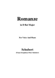 Romance for Voice and Piano, D.114: D flat Major by Franz Schubert