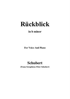 No.8 Rückblick (Retrospect): For voice and piano (b minor) by Franz Schubert