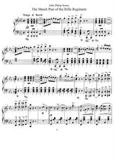 The March Past of the Rifle Regiment: Para Piano by John Philip Sousa
