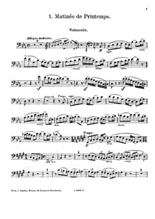 Poëme pastoral for Violin (or Oboe), Cello and Piano, Op.87: parte violoncelo by René de Boisdeffre