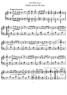 Hands Across the Sea: Para Piano by John Philip Sousa