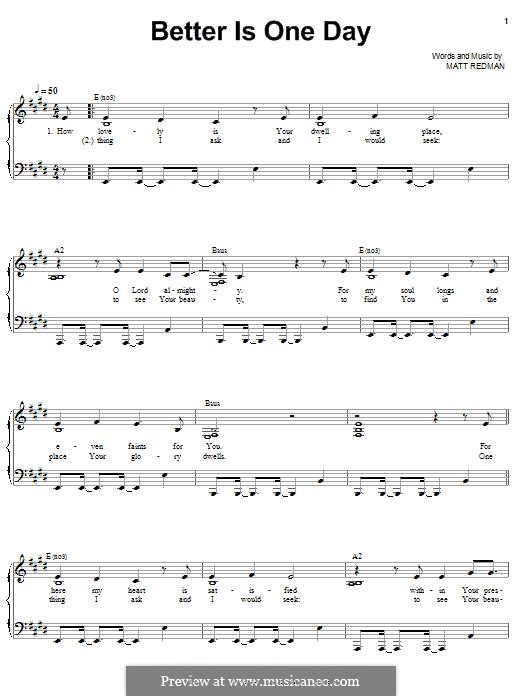 Better Is One Day: Para vocais e piano (ou Guitarra) by Matt Redman