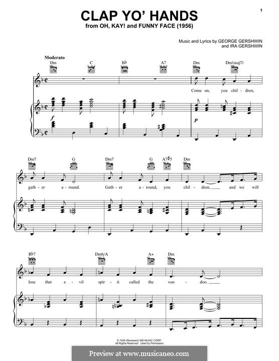 Clap Yo' Hands: Para vocais e piano (ou Guitarra) by George Gershwin