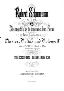 Studies in the Form of Canons, Op.56: para trio de pianos by Robert Schumann