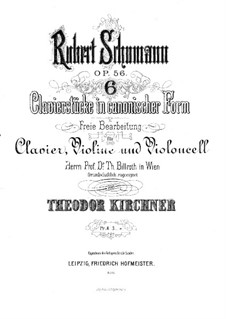 Studies in the Form of Canons, Op.56: Para trio de piano - parte de violino by Robert Schumann