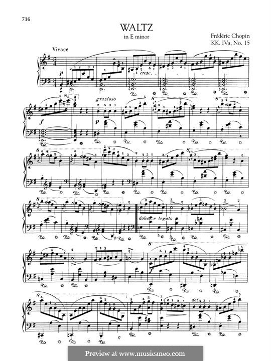 Waltz in E Minor, B.56 KK IV1/15: Para Piano by Frédéric Chopin