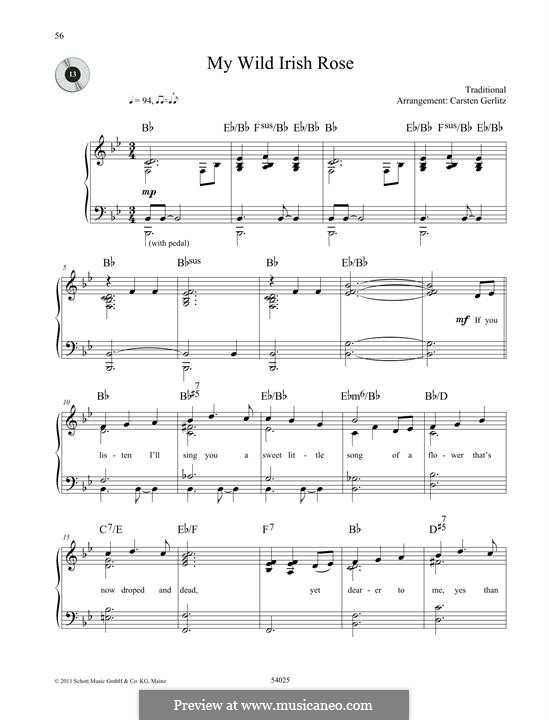 My Wild Irish Rose: Para Piano by folklore
