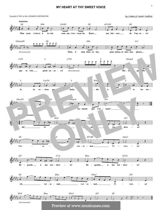 My Heart at Thy Sweet Voice: melodia by Camille Saint-Saëns