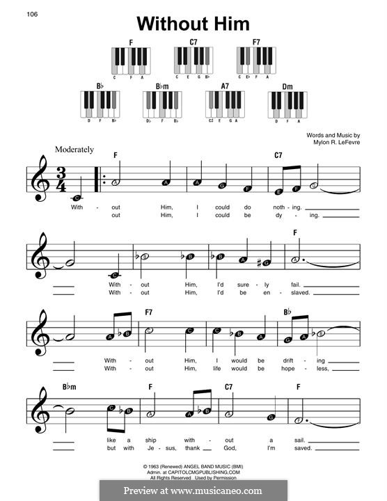 Without Him: Para Piano by Mylon R. LeFevre