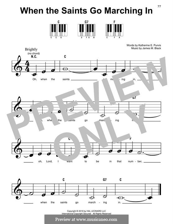 When the Saints Go Marching In: Para Piano by James Milton Black