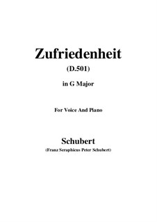 Zufriedenheit (Contentment), D.501: G maior by Franz Schubert