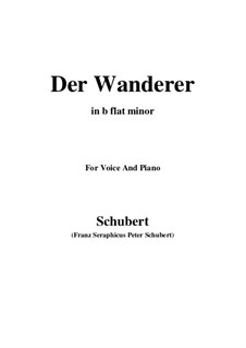 The Wanderer, D.493 Op.4 No.1: For voice and piano (b flat minor) by Franz Schubert