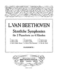 Complete Symphony: versão para dois pianos de quatro mãos - piano parte I by Ludwig van Beethoven