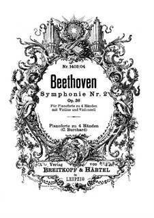 Complete set: Version for piano four hands, violin and cello – piano parts by Ludwig van Beethoven
