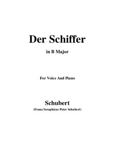 Der Schiffer (The Boatman), D.536 Op.21 No.2: For voice and piano (B Major) by Franz Schubert