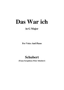 Das war ich (That was I), D.174: G maior by Franz Schubert