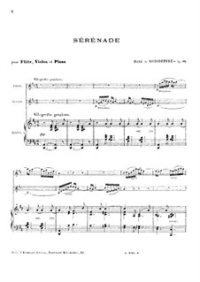 Serenade for Flute, Violin and Piano, Op.85: Partitura completa by René de Boisdeffre