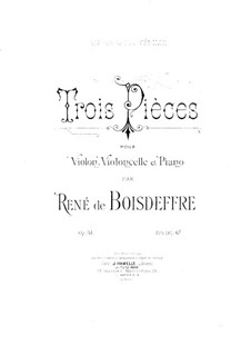 Three Pieces for Piano Trio, Op.54: parte violoncelo by René de Boisdeffre