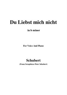 Du liebst mich nicht (You do Not Love Me), D.756 Op.59 No.1: For voice and piano (b minor) by Franz Schubert