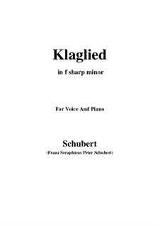 Klaglied (Lament), D.23 Op.131 No.3: F sharp minor by Franz Schubert