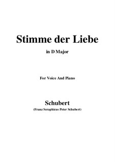 Stimme der Liebe (Voice of Love), D.412: para voz e piano (D Maior) by Franz Schubert