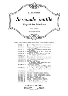 Romances and Songs, Op.84: No.4 Vergebliches Ständchen (The Vain Suit) for Mezzo-Soprano (or Baritone) and Piano by Johannes Brahms