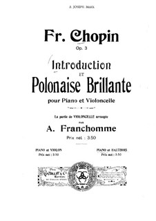 Introduction and Polonaise Brilliant in C Major, Op.3: For oboe and piano – oboe part by Frédéric Chopin