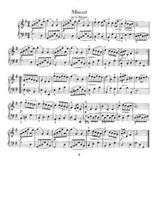 No.7 Minuet in G Major, BWV Anh.116: Para Piano by Johann Sebastian Bach