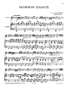 Six Easy Pieces for Violin and Piano, Op.155: No.2 Morris-Dance by Charles Villiers Stanford