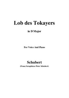 Lob des Tokayers (In Praise of Tokay), D.248: D maior by Franz Schubert