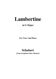 Lambertine, D.301: G maior by Franz Schubert