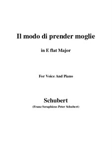 Three Songs, D.902 Op.83: No.1 Il modo di prender moglie (E flat Major) by Franz Schubert