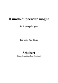 Three Songs, D.902 Op.83: No.1 Il modo di prender moglie (F sharp Major) by Franz Schubert